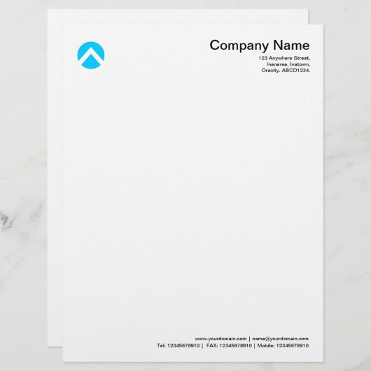 Circled Chevron - Sky Blue Briefhoofd Ontwerp (Voorkant / Achterkant)