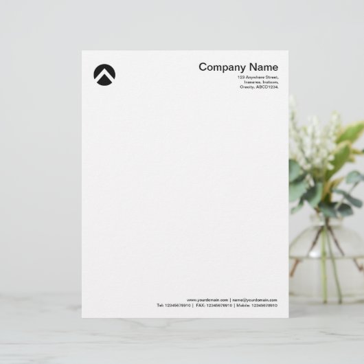 Circled Chevron - zwart Custom Briefhoofd (Staand voorkant)