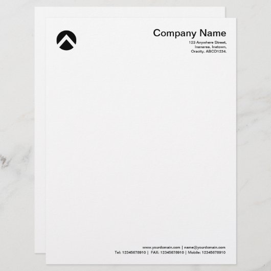 Circled Chevron - zwart Custom Briefhoofd (Voorkant / Achterkant)