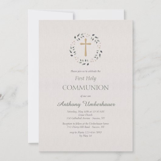 Circled Cross Religieuze Uitnodiging (Voorkant)