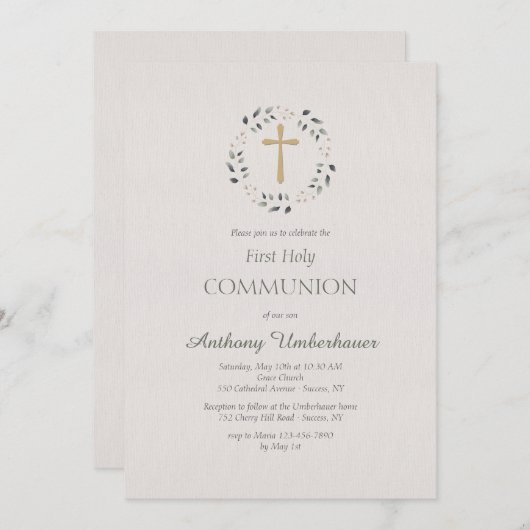 Circled Cross Religieuze Uitnodiging (Voorkant / Achterkant)