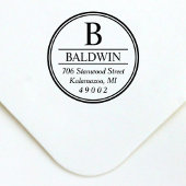 Circled Monogram Initiaal Return Address Zelfinktende Stempel