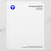 Circled-pijl - blauw briefhoofd ontwerp (Voorkant / Achterkant)