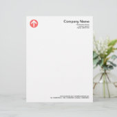 Circled-pijl - Tropisch roze Briefhoofd Ontwerp (Staand voorkant)