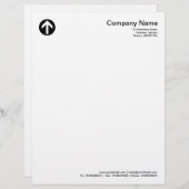 Circled-pijl - zwart briefhoofd sjabloon (Voorkant / Achterkant)