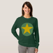 Circled Star - Amber met Army Green T-shirt (Voorkant volledig)