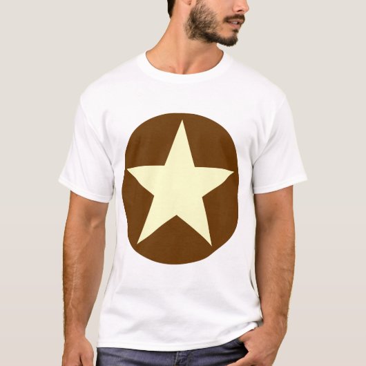 Circled Star - Cream met bruin T-shirt (Voorkant)