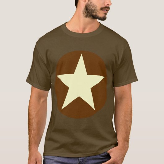 Circled Star - Cream met bruin T-shirt (Voorkant)