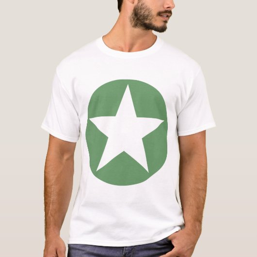 Circled Star - Groen leger T-shirt (Voorkant)