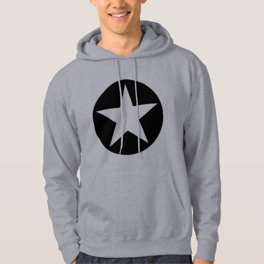Circled Star - zwart Hoodie (Voorkant)