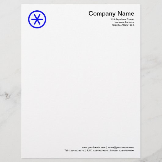 Circled Sterisk - blauw Briefhoofd Ontwerp (Voorkant)
