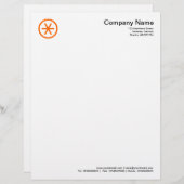 Circled Sterisk - Oranje Gepersonaliseerd Briefhoofd (Voorkant / Achterkant)