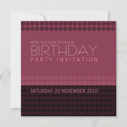 CirclenStripez All Occasion Party Invitation Kaart (Voorkant)
