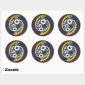 Circles Abstract Artwork Ronde Sticker (Vel)