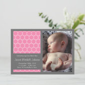 Circles Achtergrond Nieuwe babyaankondigingen (roz Aankondiging (Staand voorkant)