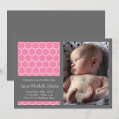 Circles Achtergrond Nieuwe babyaankondigingen (roz Aankondiging (Voorkant / Achterkant)