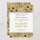 Circles Baby shower - Bruin Kaart (Voorkant / Achterkant)
