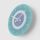 Circles - blauwgroen waterturquoise cyaanblauw ronde klok (Hoek)