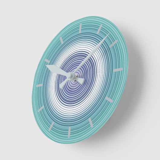 Circles - blauwgroen waterturquoise cyaanblauw ronde klok (Hoek)