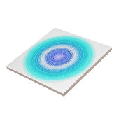 Circles - blauwgroen waterturquoise cyaanblauw tegeltje (Zijkant)