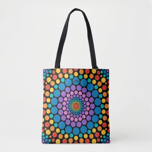Circles cirkels! Multicolored Monogram Tas (Voorkant)