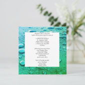 Circles en bubbels trouwuitnodigaqua kaart (Staand voorkant)