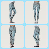 Circles en diamanten Pattern Grey Blue Edgy Chic Leggings