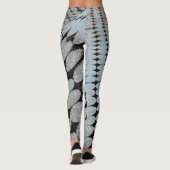 Circles en diamanten Pattern Grey Blue Edgy Chic Leggings (Achterkant)