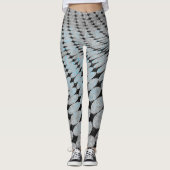 Circles en diamanten Pattern Grey Blue Edgy Chic Leggings (Voorkant)