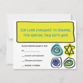 CIRCLES en SQUARES Bar Bat Mitzvah Reply Card RSVP Kaartje (Voorkant)