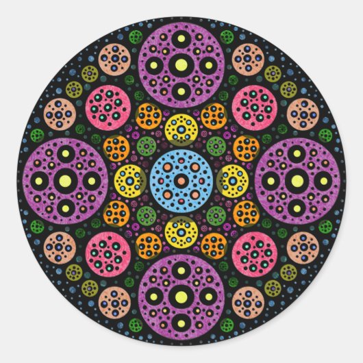 Circles Galore Ronde Sticker (Voorkant)
