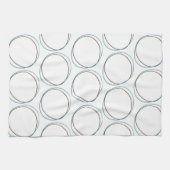 Circles kleine Turquoise & handgetekende bruine ha Theedoek (Horizontaal)