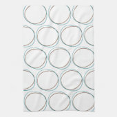 Circles kleine Turquoise & handgetekende bruine ha Theedoek (Verticaal)