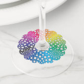 Circles Mandala 2 Wijnglaslabel (Dichtbij)