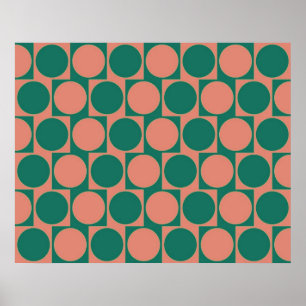 Circles met optisch verblindingsscherm wandeffect  poster