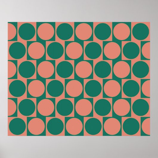 Circles met optisch verblindingsscherm wandeffect  poster (Voorkant)