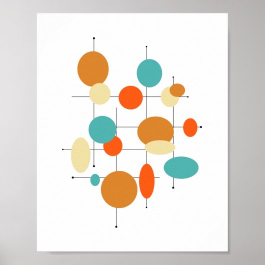 Circles Mid Century Modern Styn Poster (Voorkant)