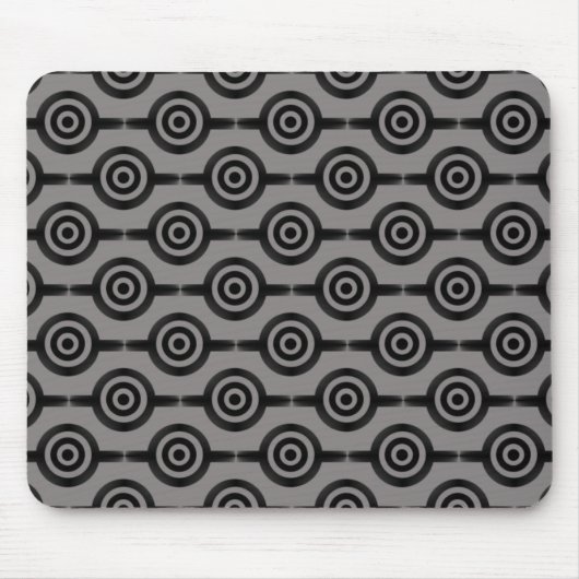 Circles Mousepad, zwart en grijs Muismat (Voorkant)