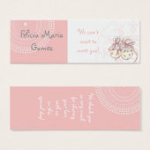 Circles 'n Booties, Baby Girl Douche Uitnodiging Mini Visitekaartjes (Voorkant /achterkant)