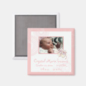 Circles 'n Booties, geboorteaankondiging Baby magn Magneet (Voorkant / Achterkant)