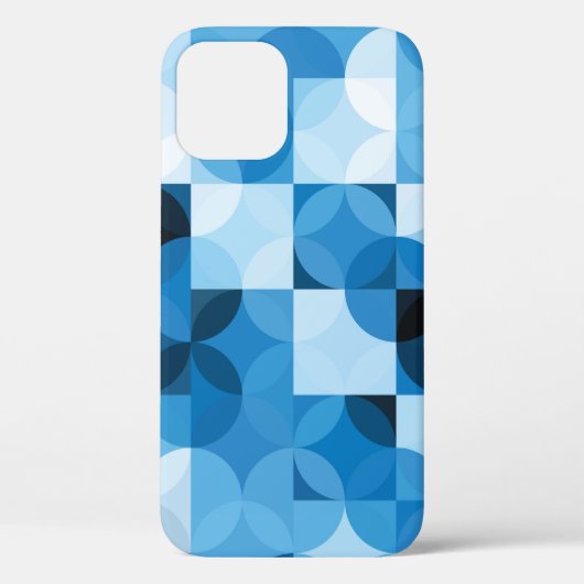 Circles Naadloos: Abstract Blauw Case-Mate iPhone Case (Achterkant)