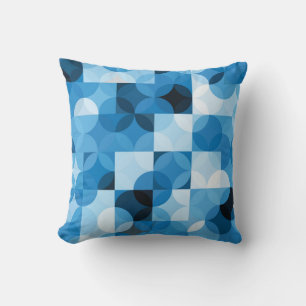 Circles Naadloos: Abstract Blauw Kussen