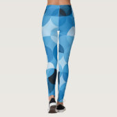 Circles Naadloos: Abstract Blauw Leggings (Achterkant)