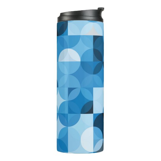 Circles Naadloos: Abstract Blauw  Thermosbeker (Gedraaid links)
