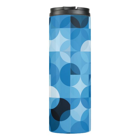 Circles Naadloos: Abstract Blauw  Thermosbeker (Achterkant)