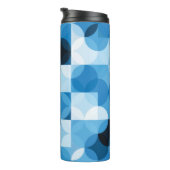 Circles Naadloos: Abstract Blauw  Thermosbeker (Geroteerd rechts)
