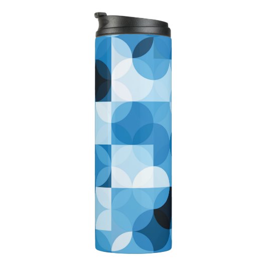 Circles Naadloos: Abstract Blauw  Thermosbeker (Geroteerd rechts)