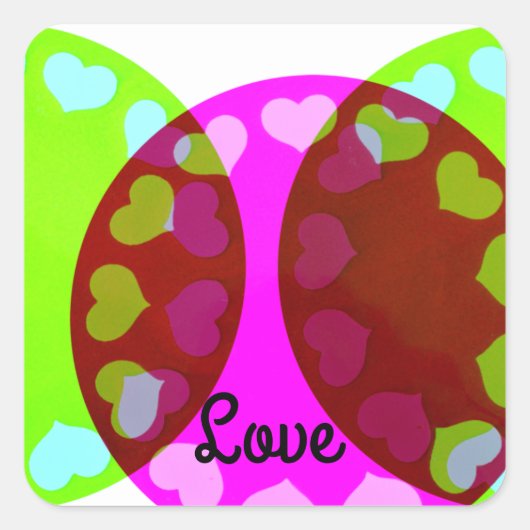 Circles of Heart and Love Sticker (Voorkant)