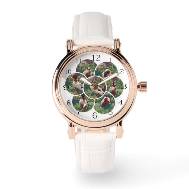 Circles of Quack: een Duck Collage meesterwerk Horloge (Voorkant)