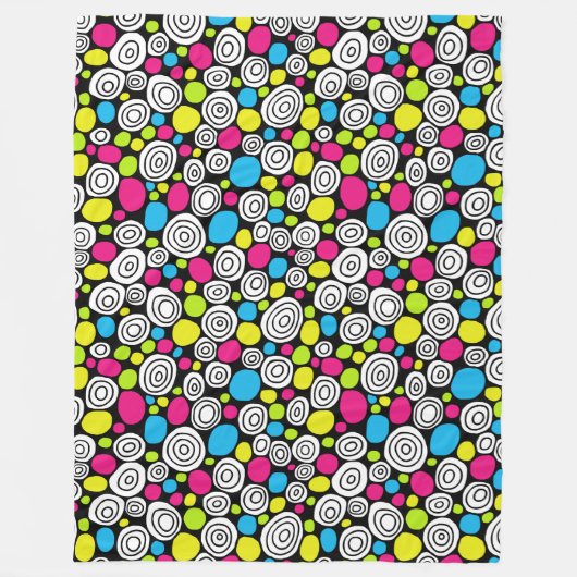 Circles Patroon 210819 - Kleuren 02 Fleece Deken (Voorkant)
